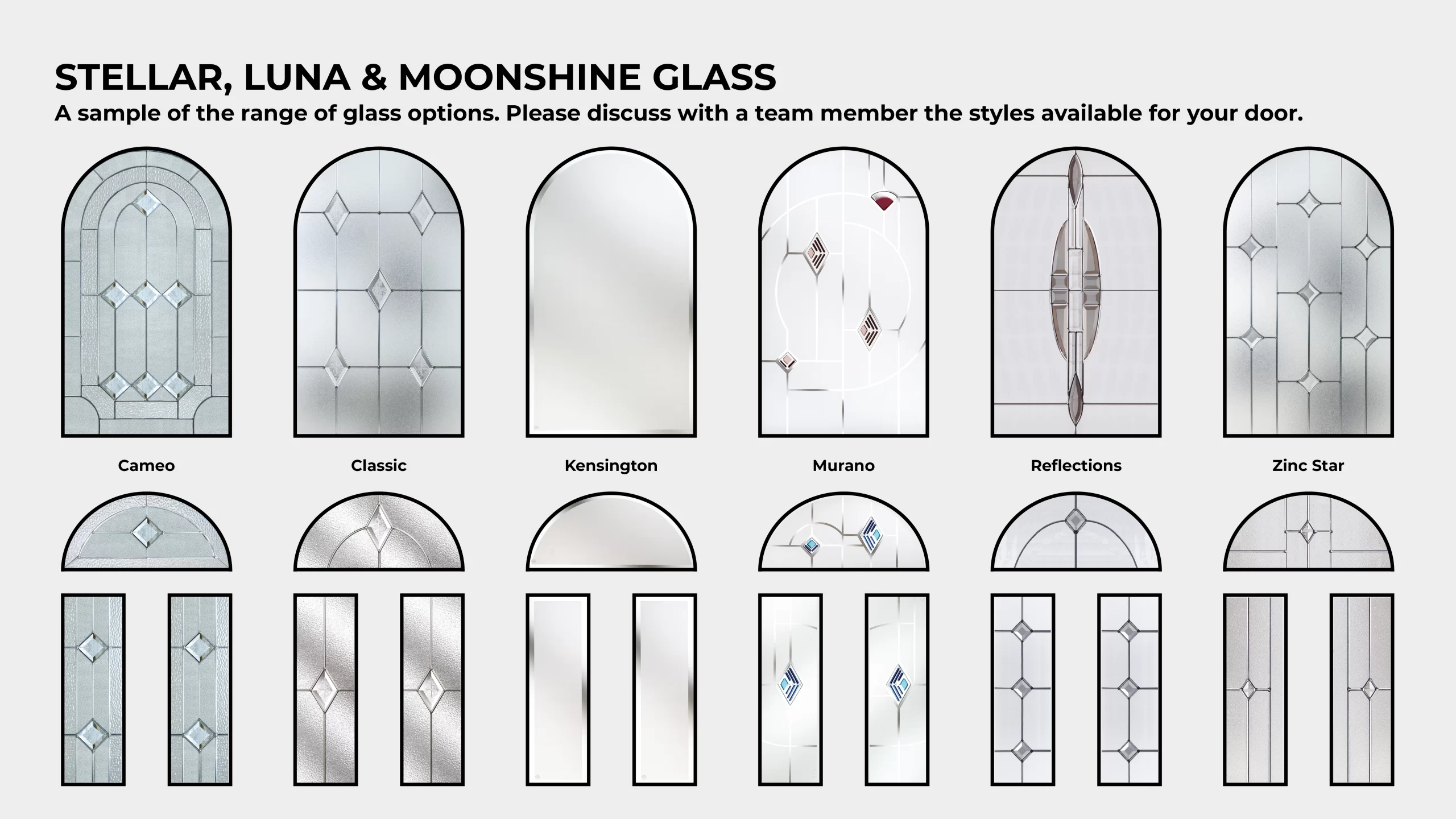 Stellar, Luna & Moonshine Glass Samples